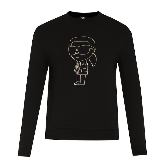 men black outline karl doll sweatshirt