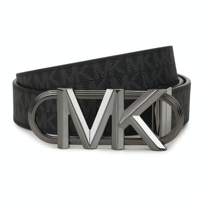 men black plaque buckle reversible belt