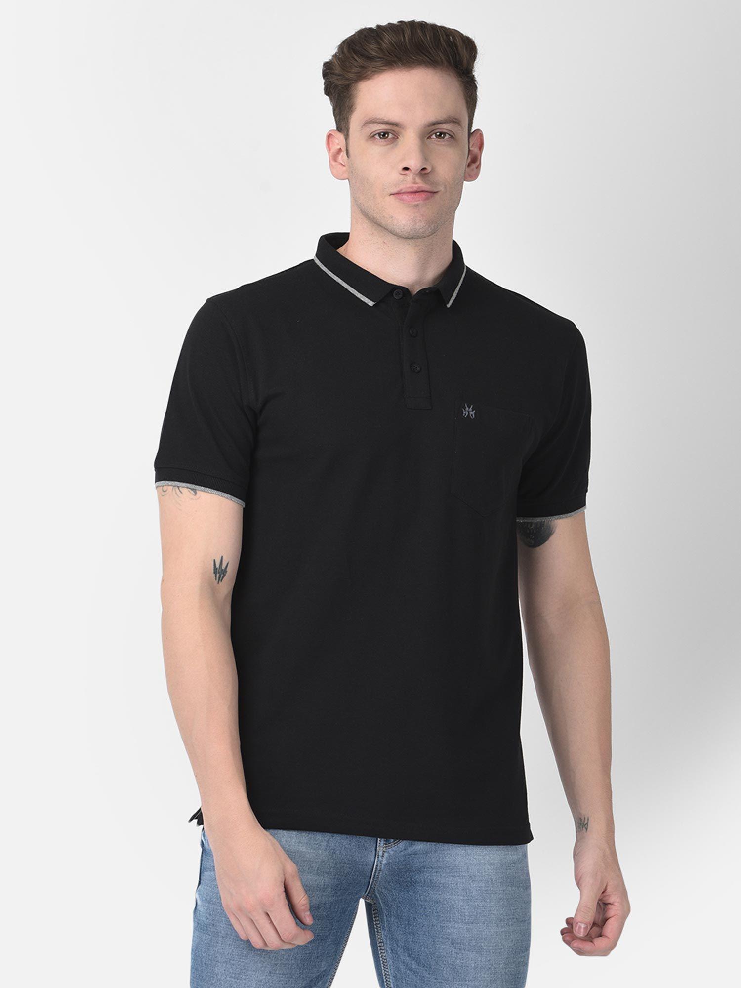 men black polo t-shirt