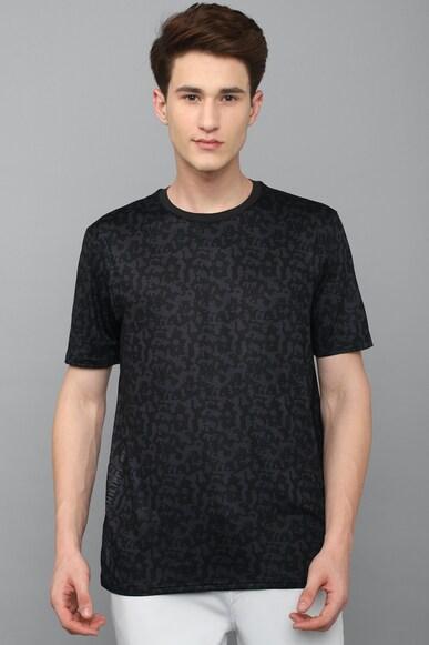 men black print crew neck t-shirt