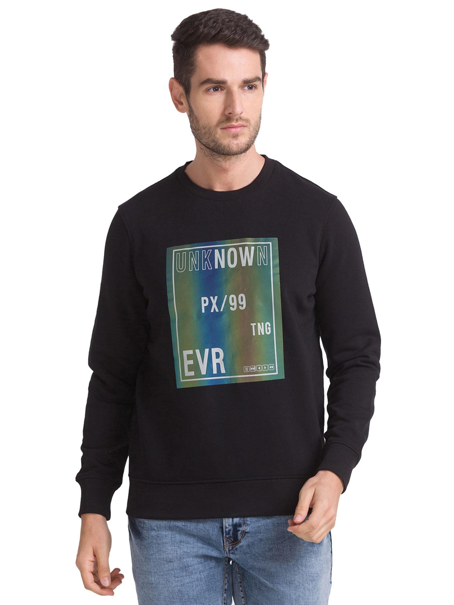 men black printed sweatshirt