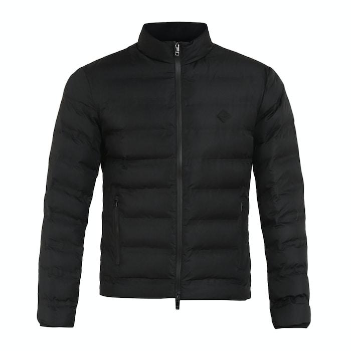 men black quilted chest patch jacket