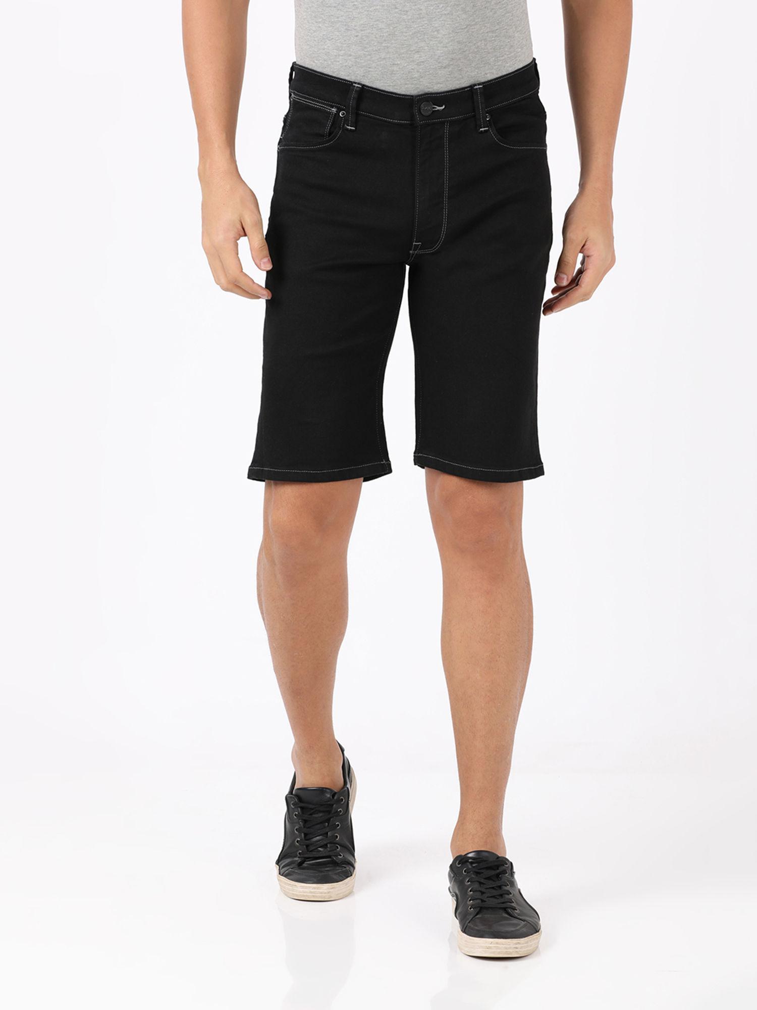 men black regular fit shorts