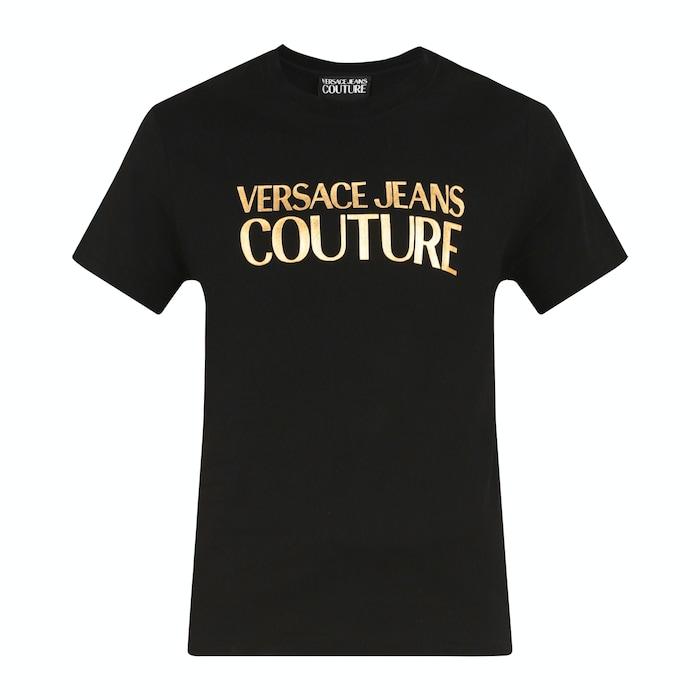 men black rubber foil vjc text t-shirt