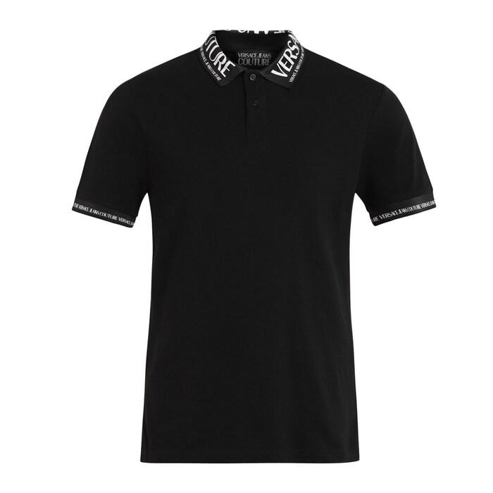 men black satin collar & cuffs with branding polo