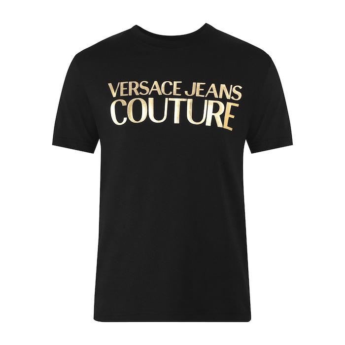 men black shiny vjc print t-shirt