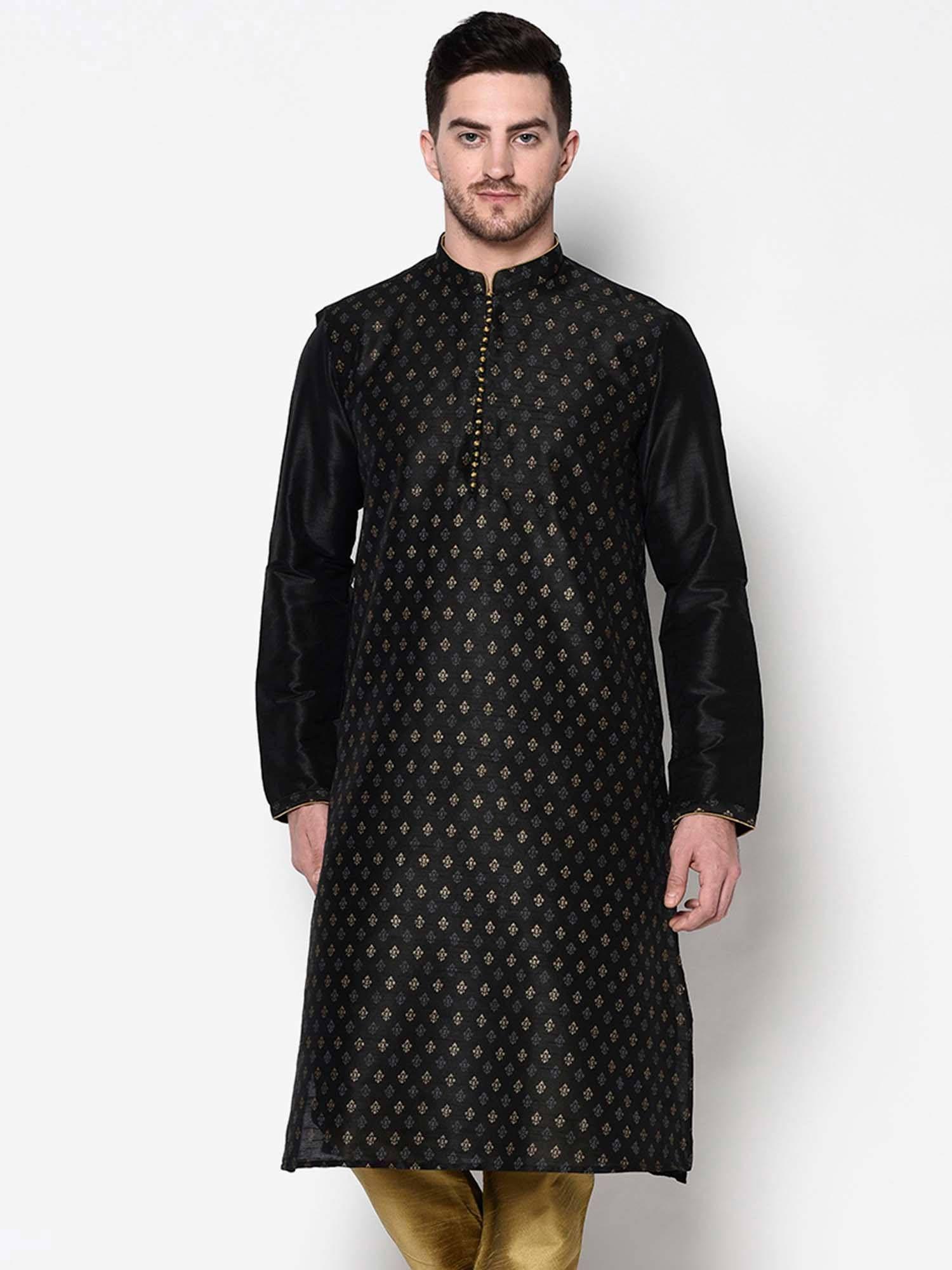 men black silk kurta