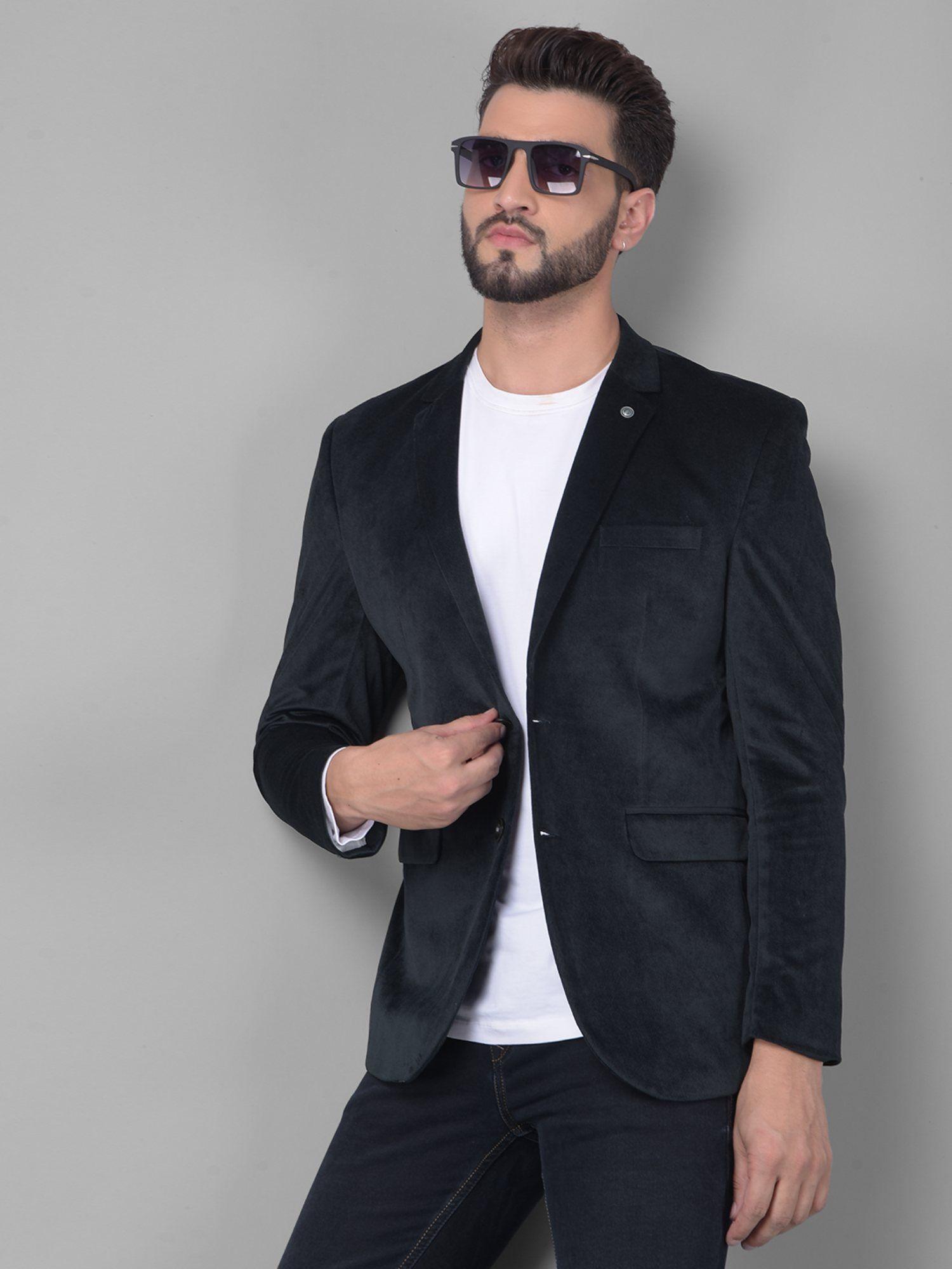 men black single breasted corduroy blazer