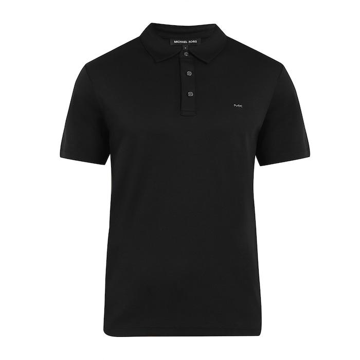 men black sleek jersey polo