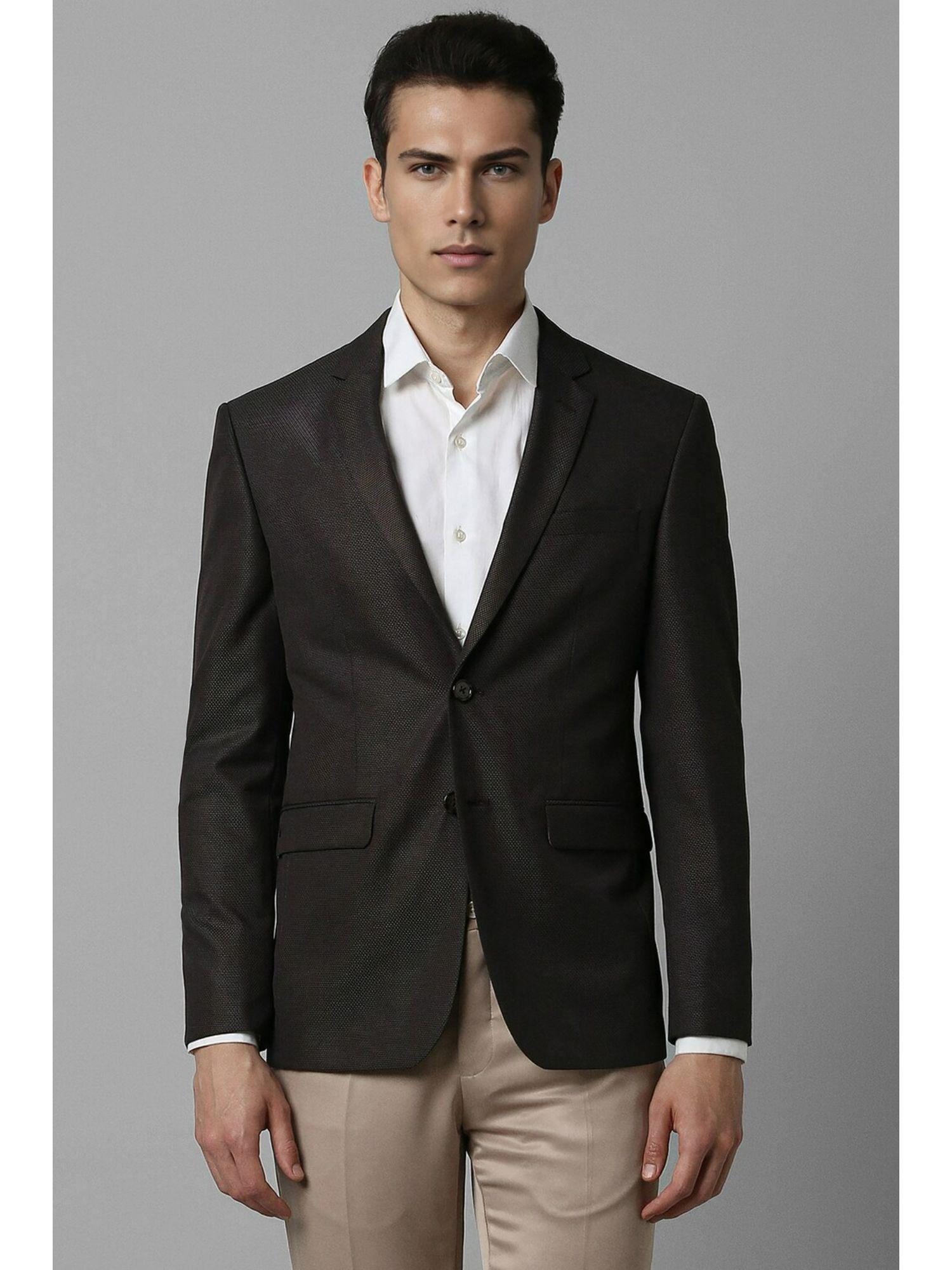 men black slim fit textured formal blazer