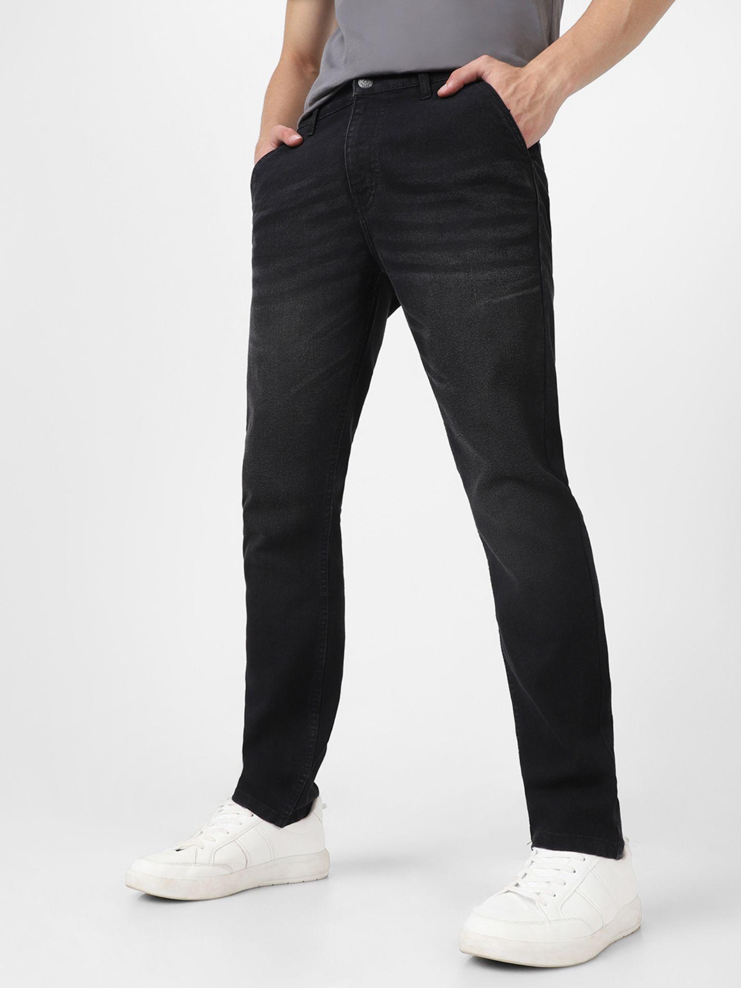 men black slim fit washed jeans stretchable