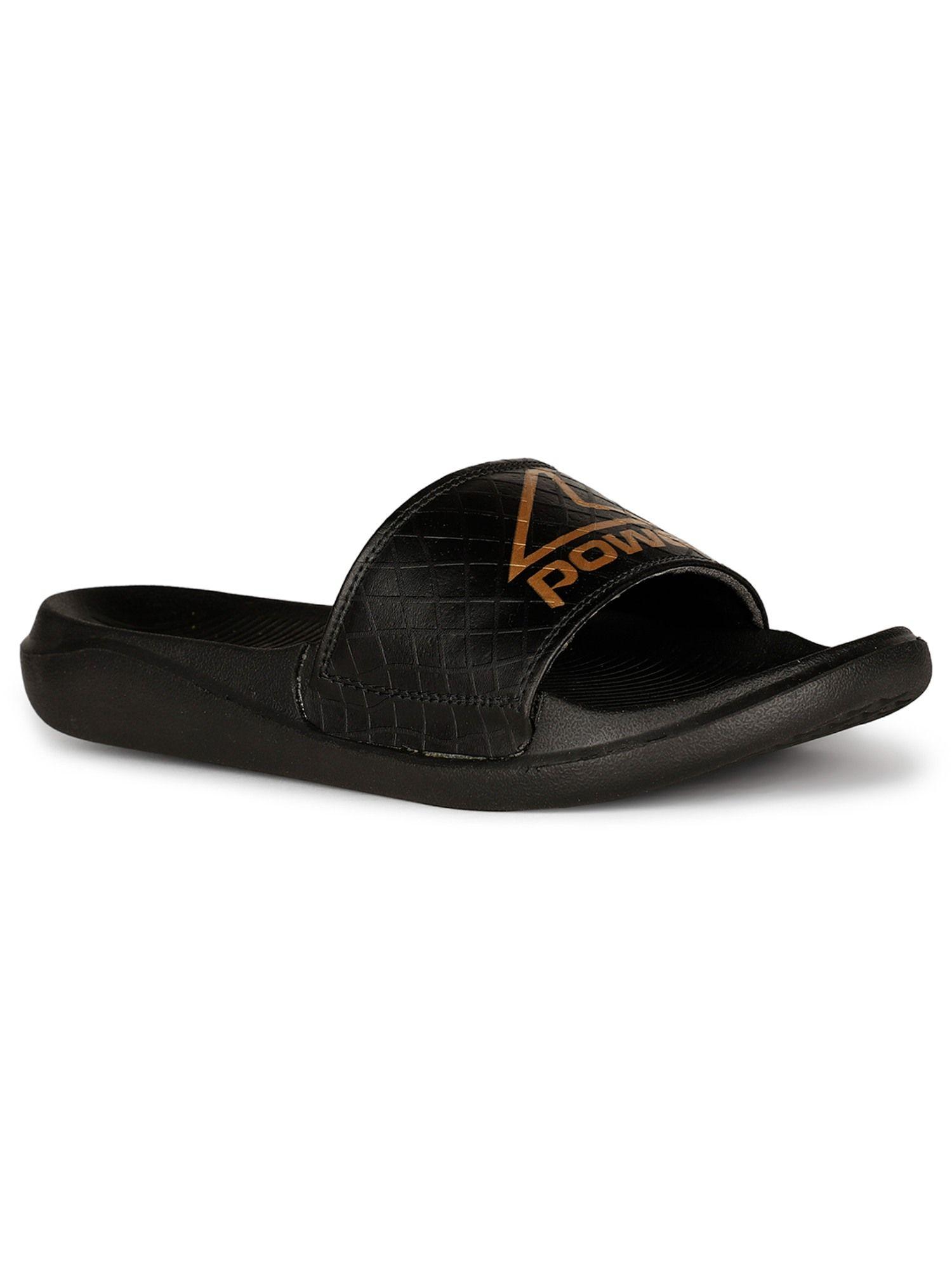 men black slip-on sliders