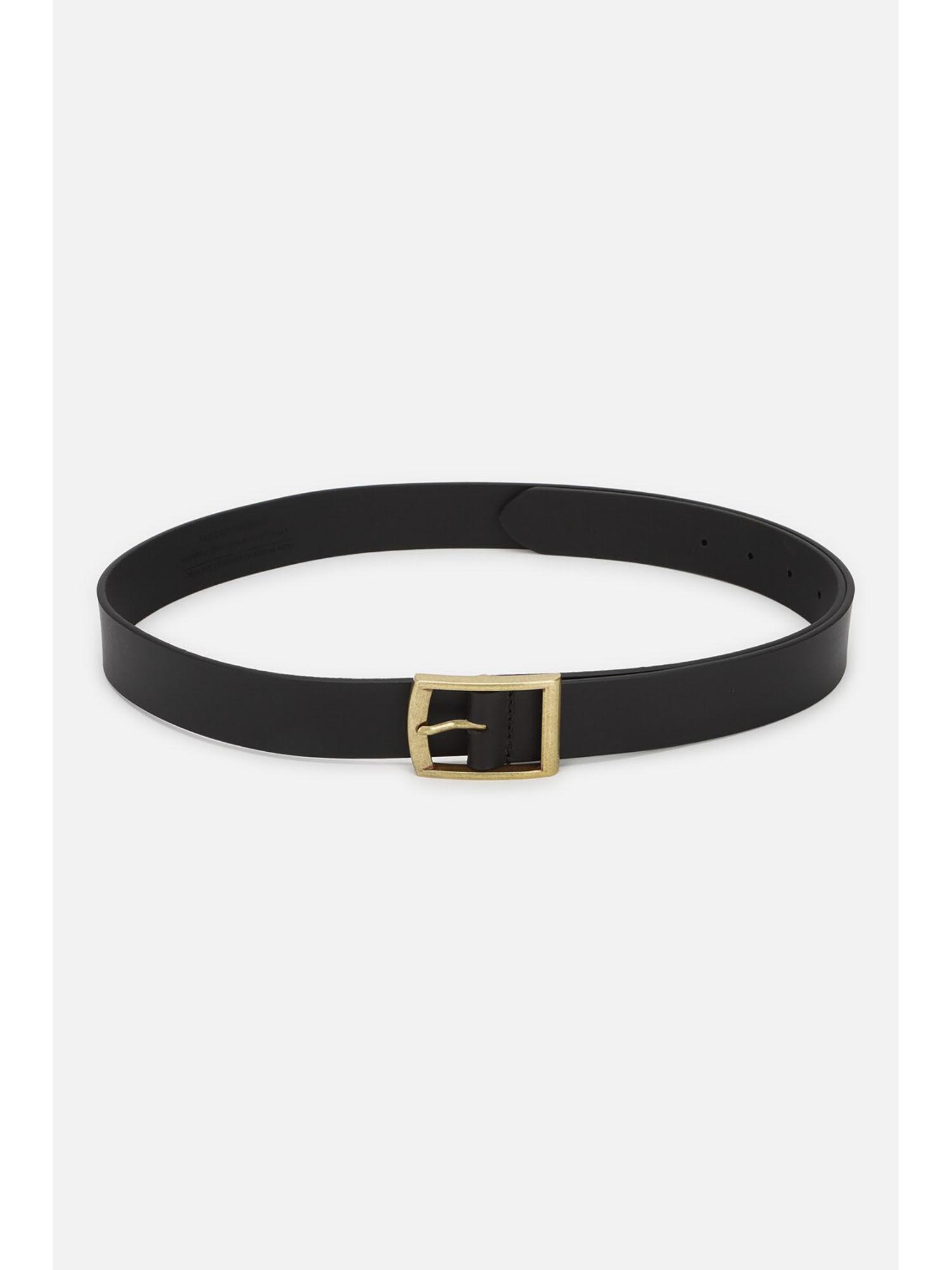 men black solid belt