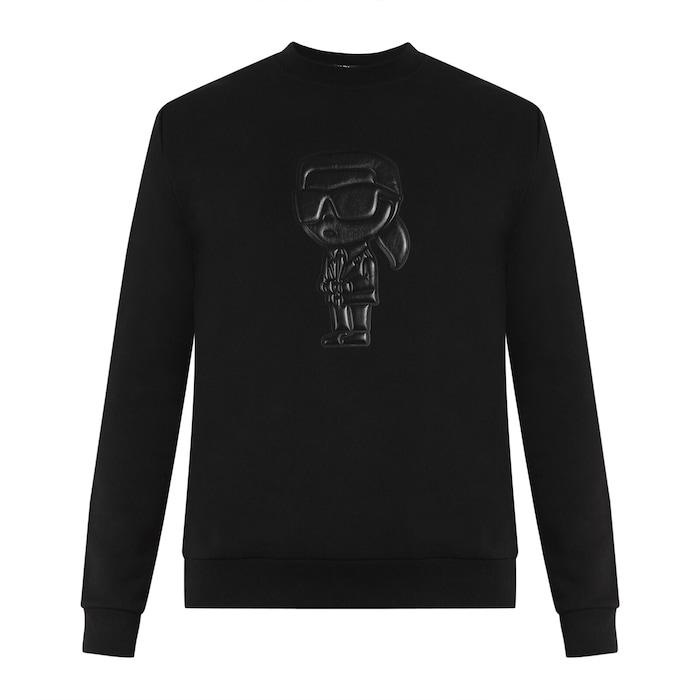 men black solid big karl doll sweatshirt