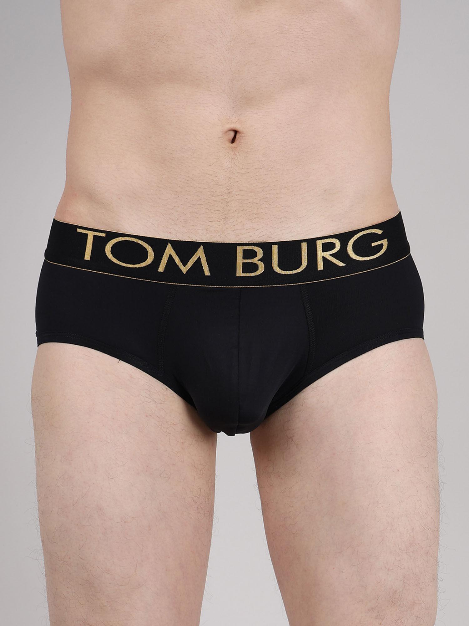 men black solid brief with ultrasoft waistband