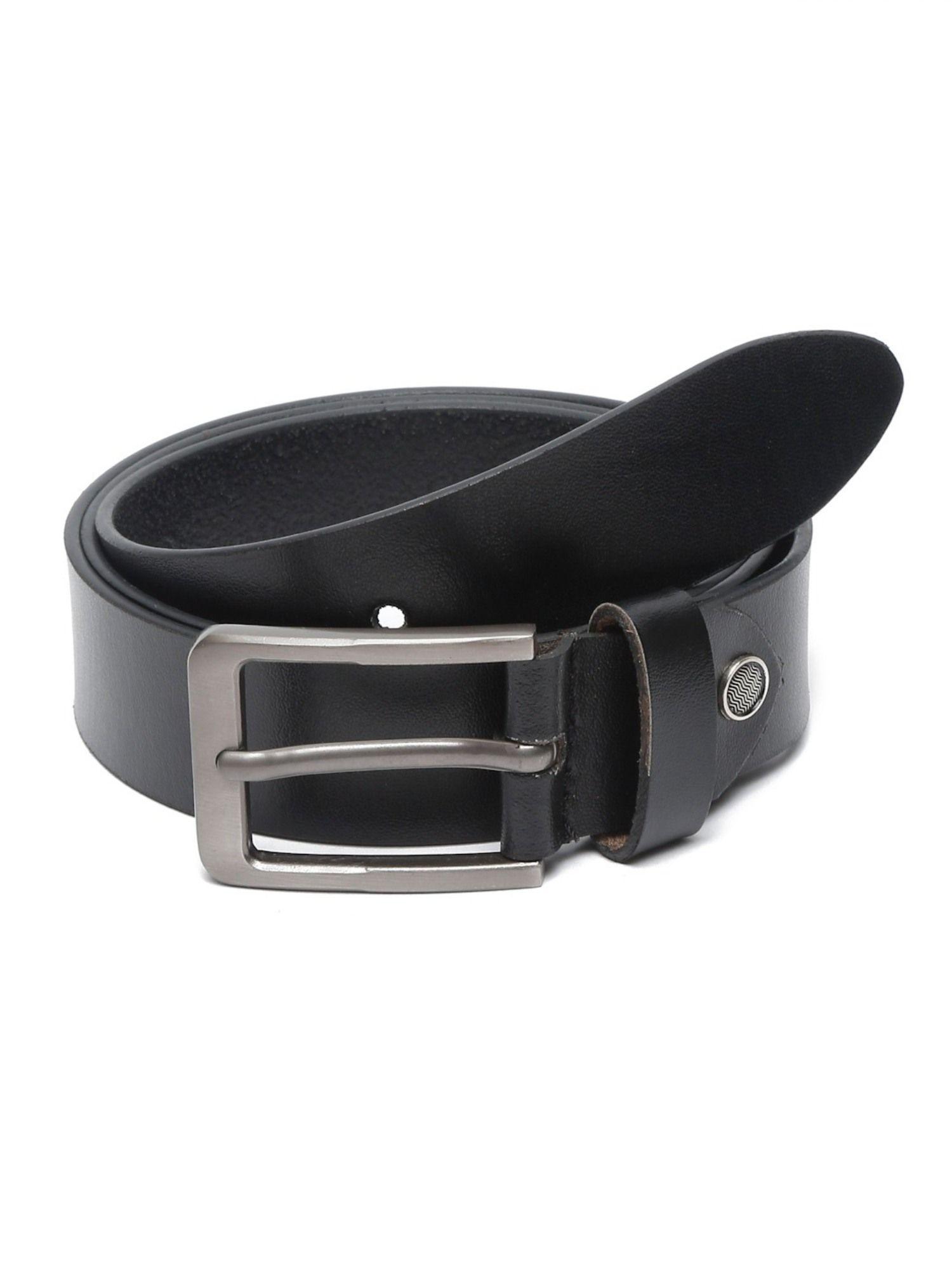 men black solid genuine leather belt