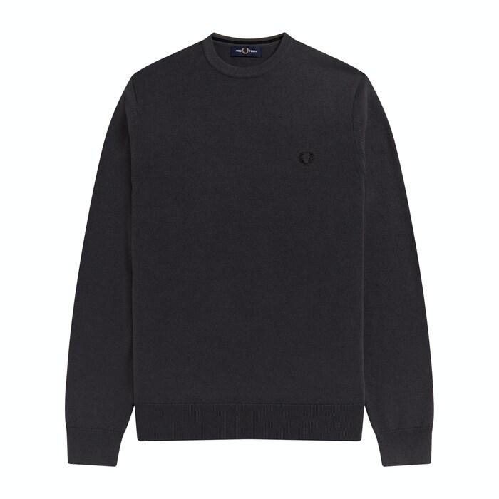 men black solid logo sweater