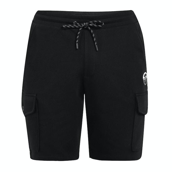 men black solid multiple pockets shorts