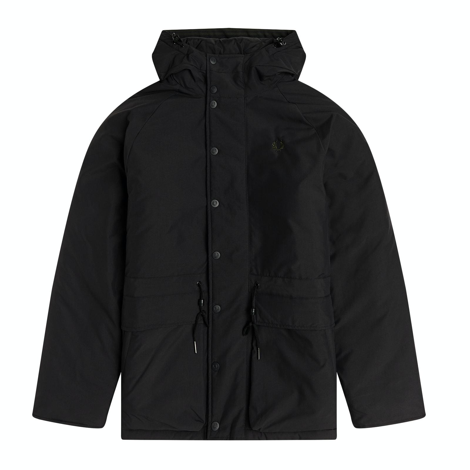 men black solid padded zip-through jacket