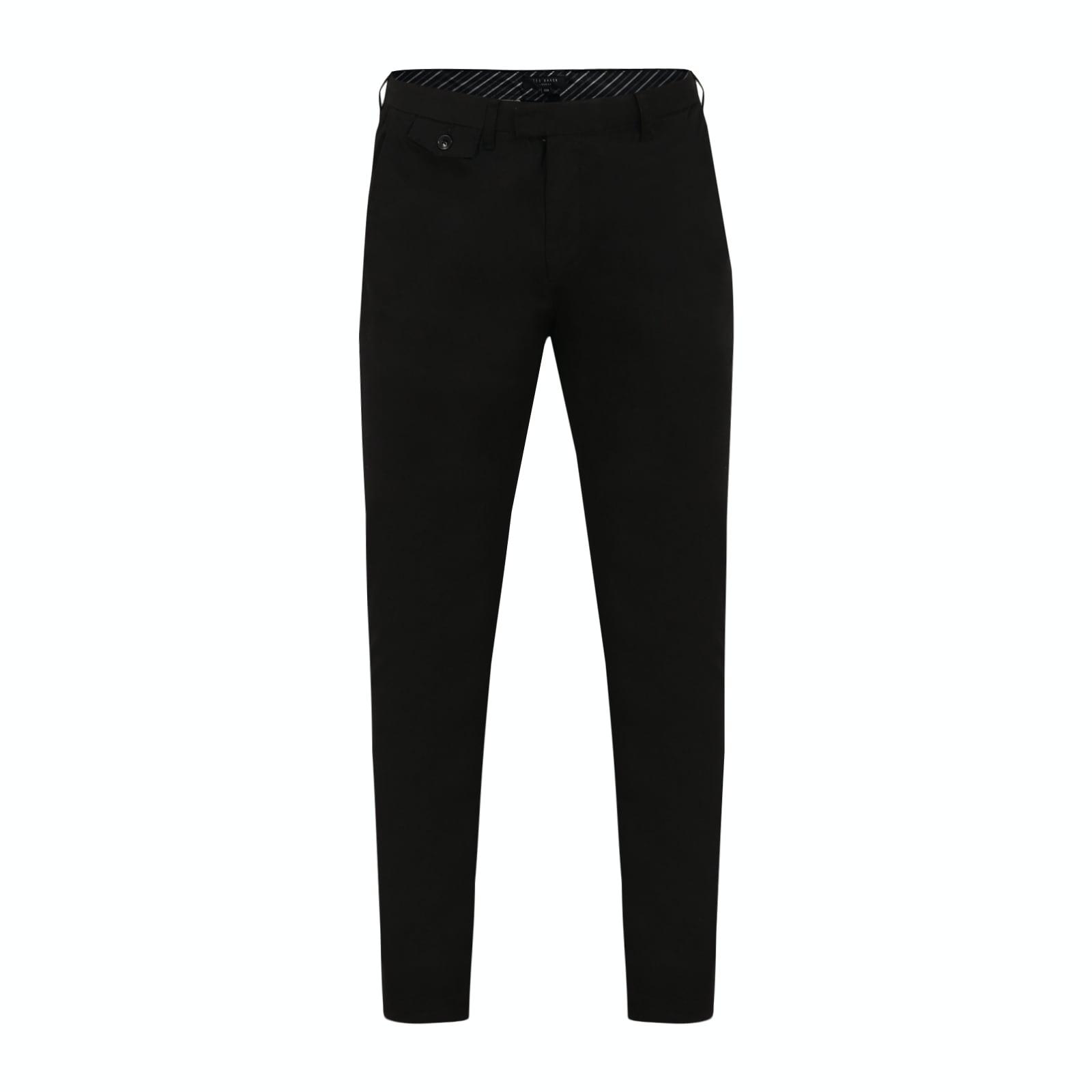 men black solid slim fit chino trousers