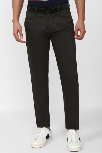 men black solid super slim fit casual trousers