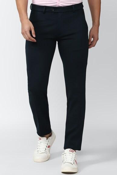 men black solid super slim fit formal trousers