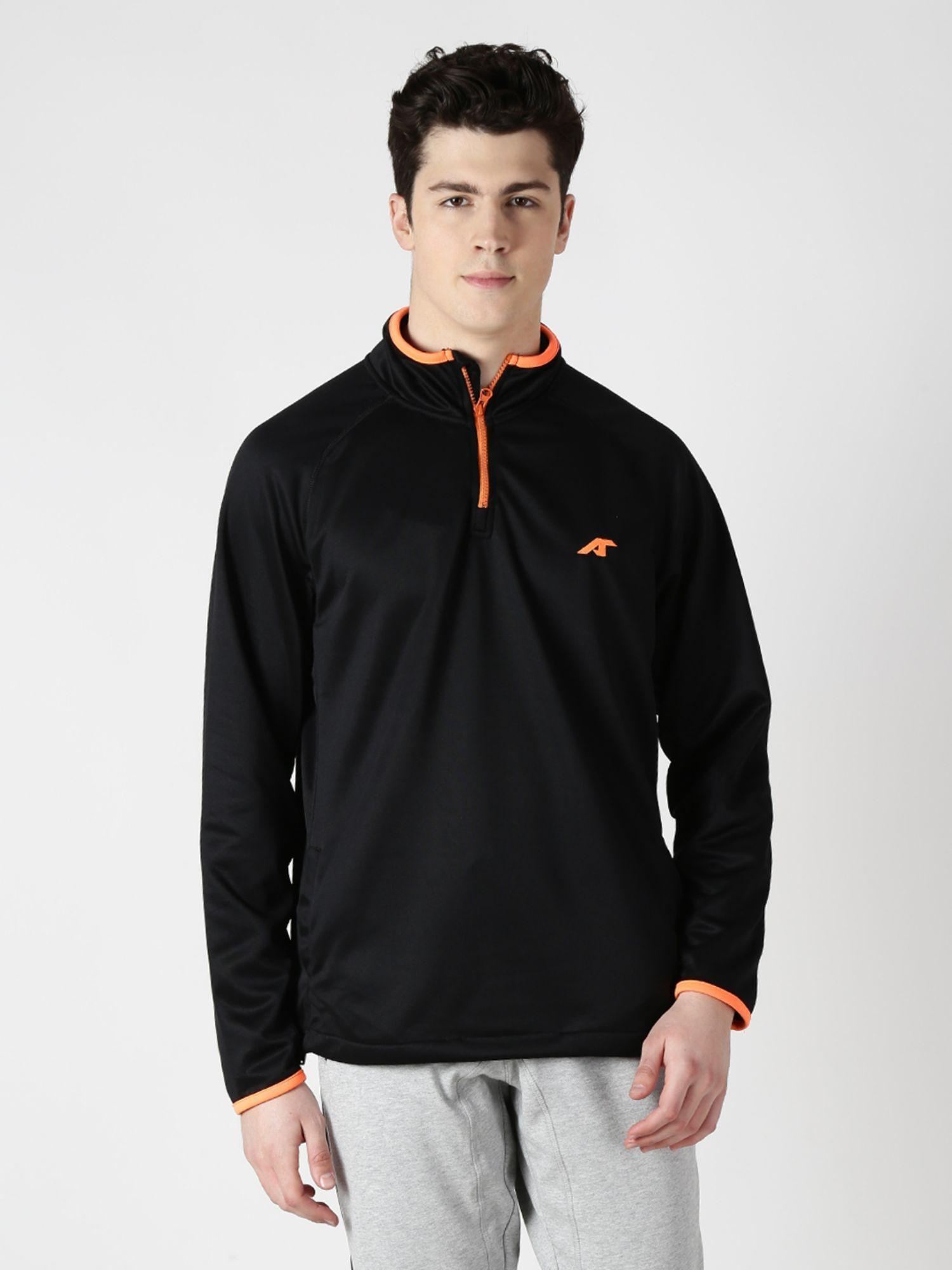 men black solid sweatshirt