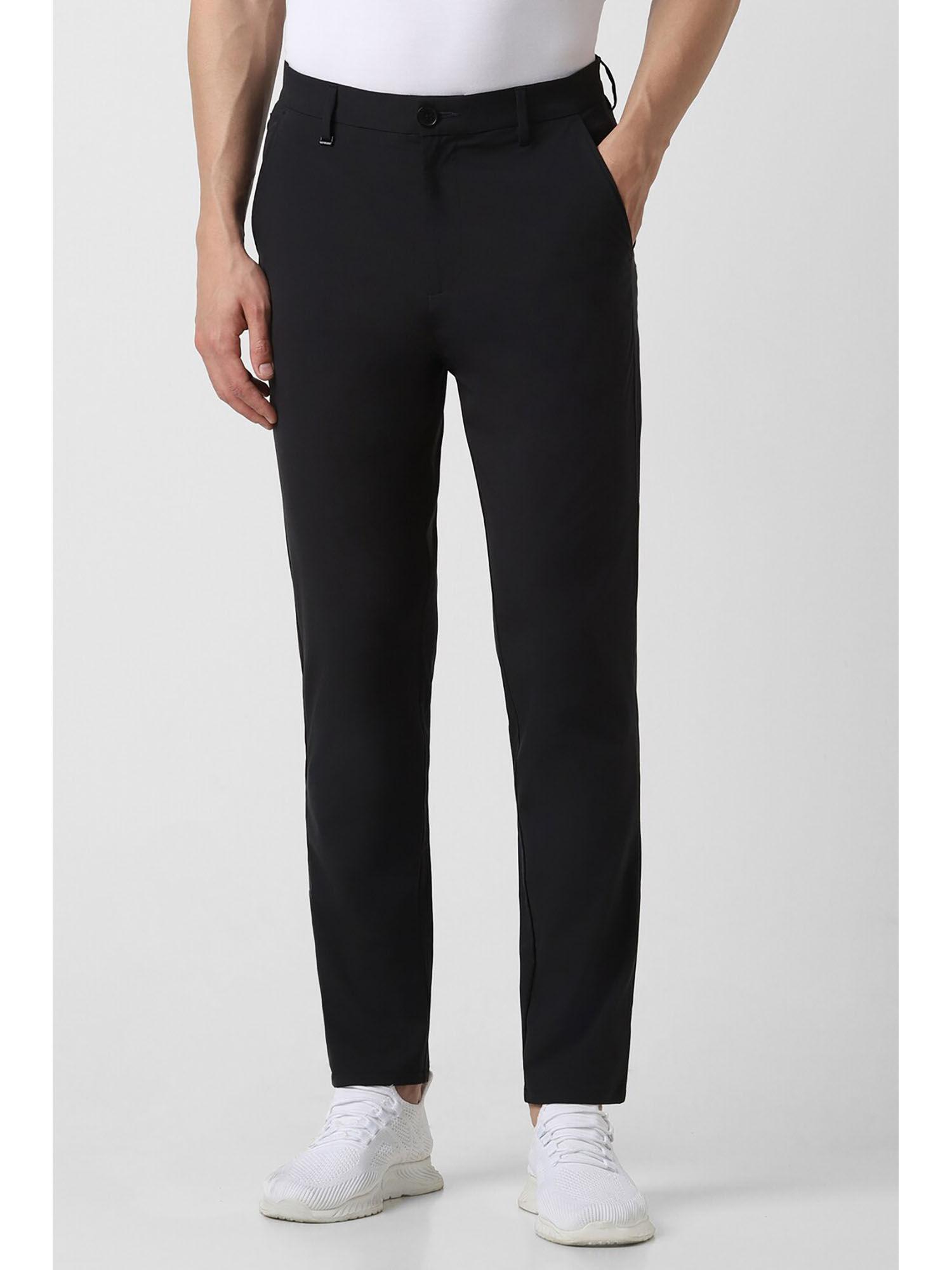 men black solid trouser