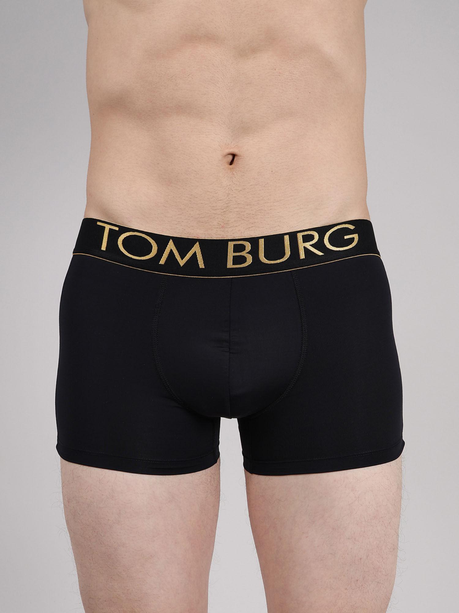 men black solid trunk with ultrasoft waistband