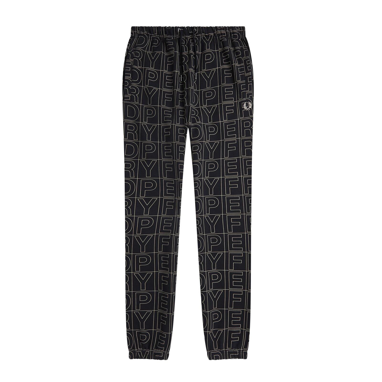 men black spell-out graphic track pants