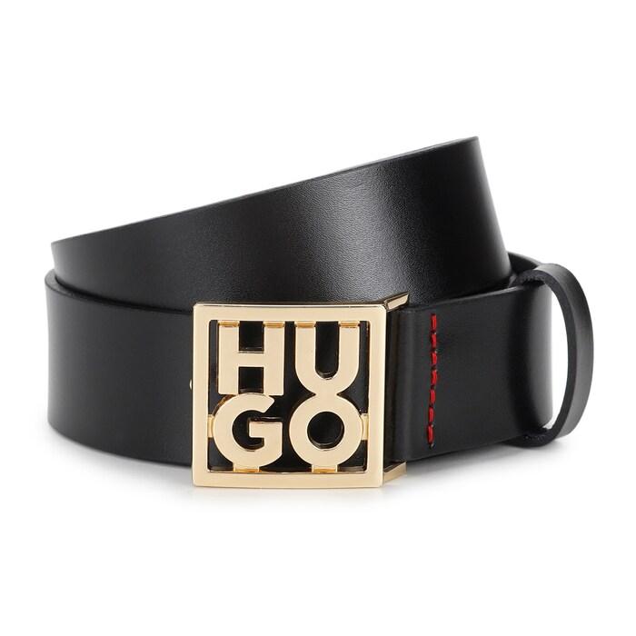 men black square hugo buckle belt