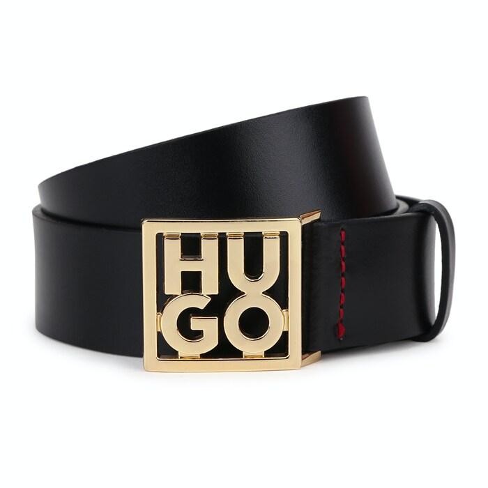 men black square plaque buckle belt