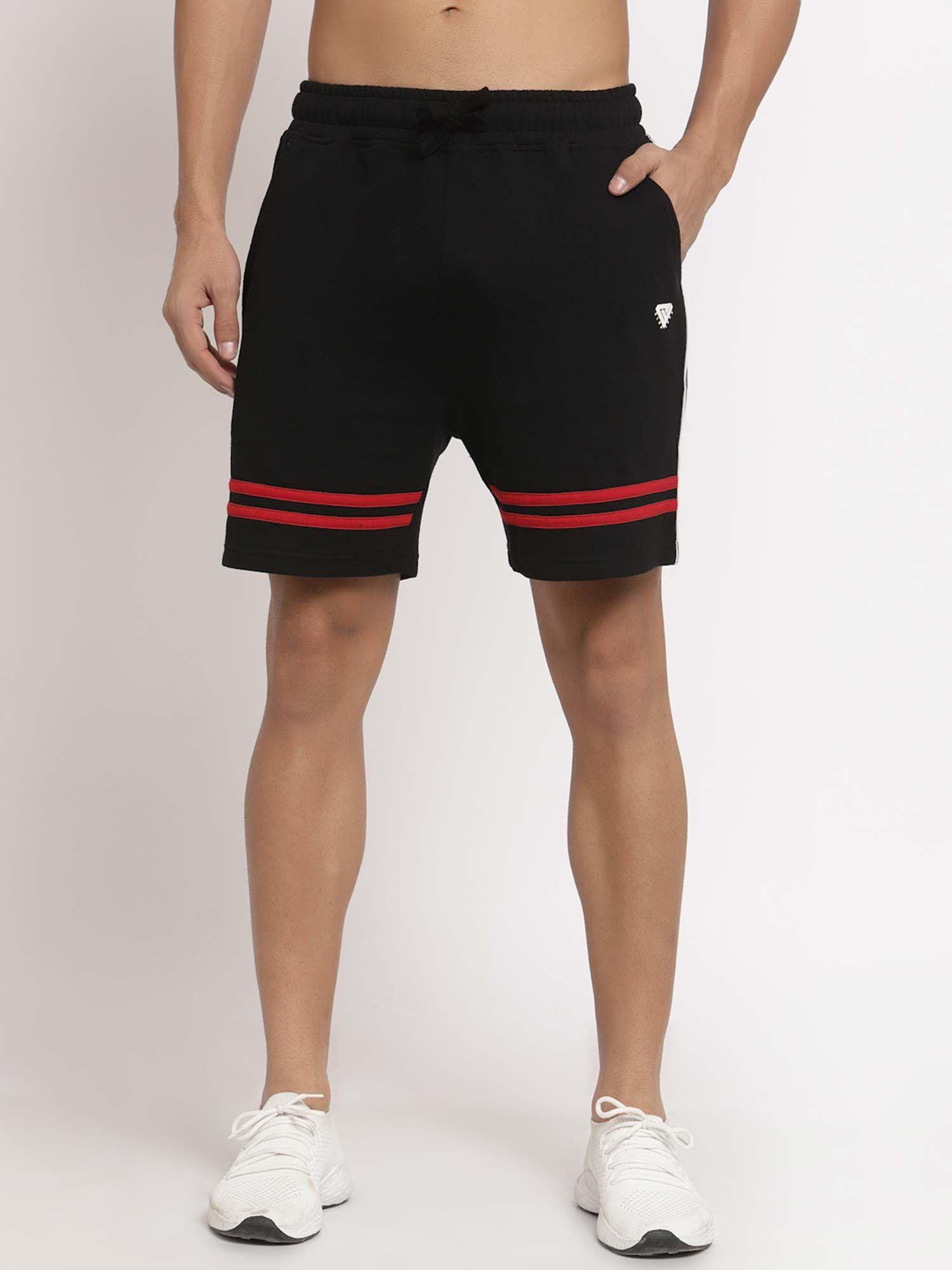 men black sriped shorts