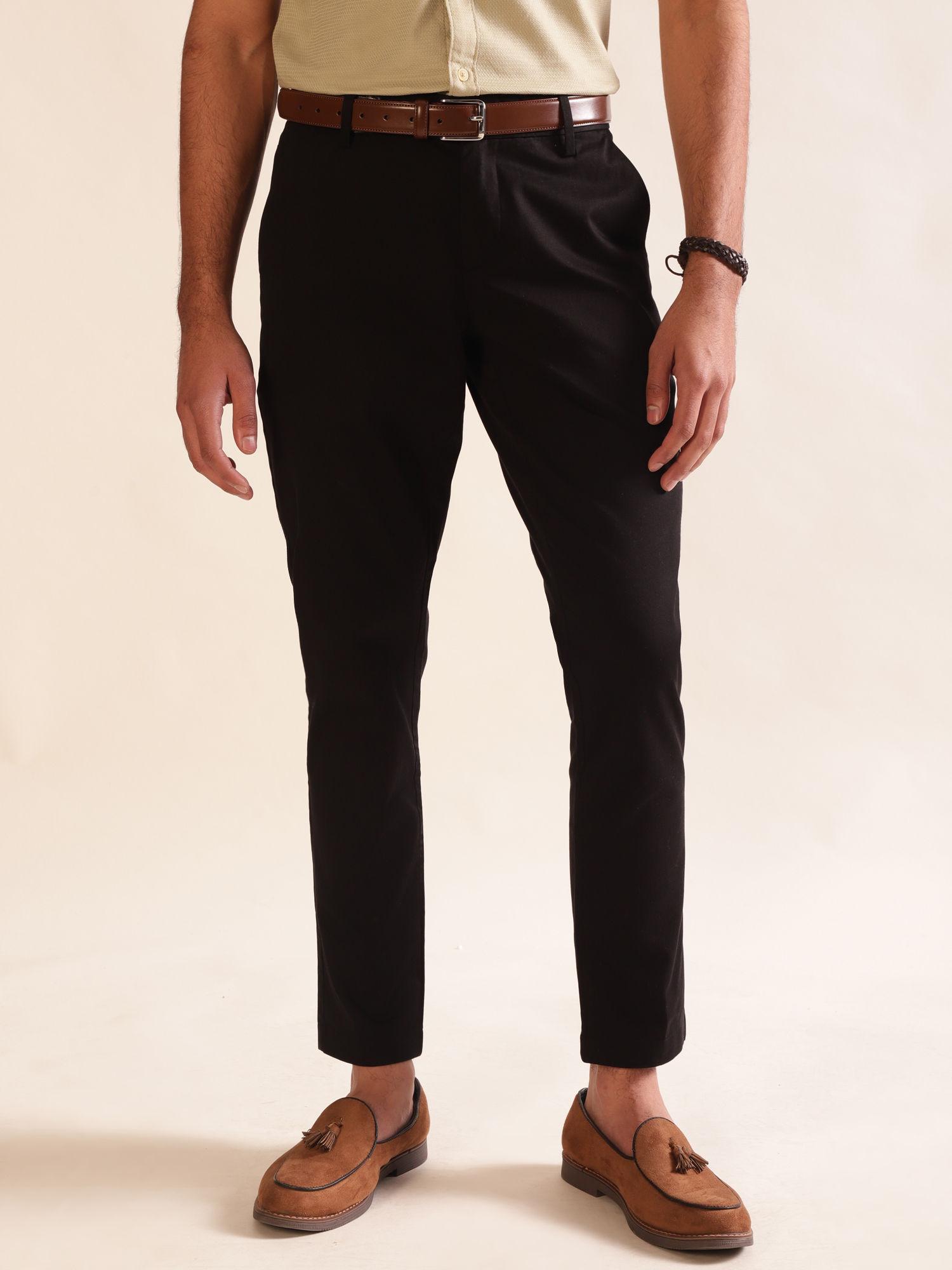 men black stretchable slim fit chinos