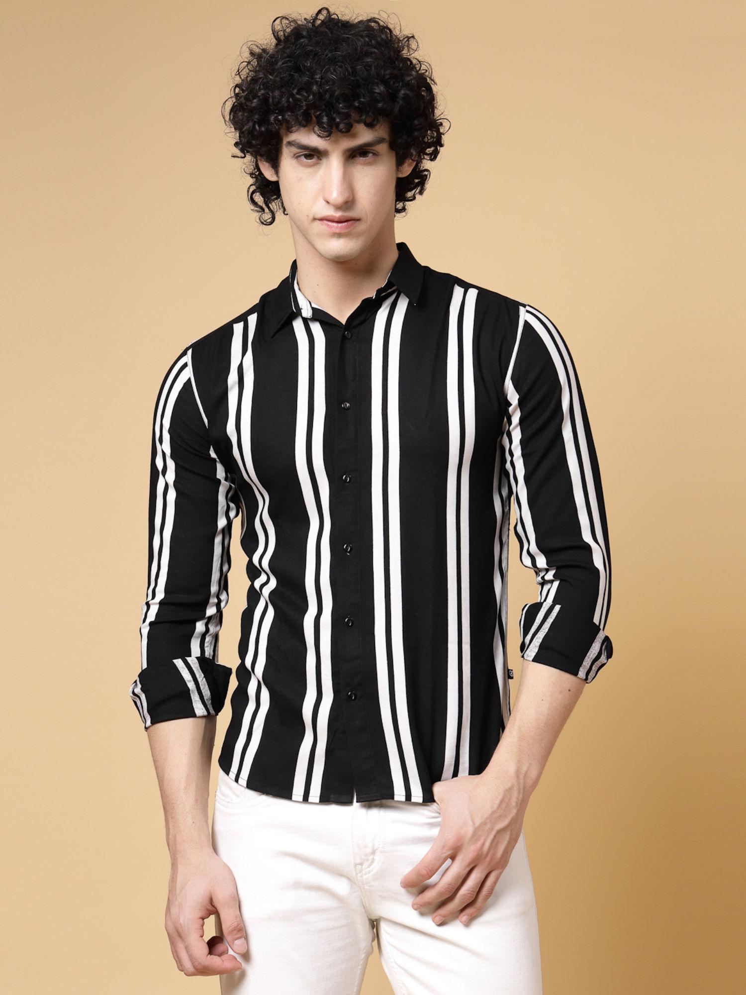 men black stripes shirt