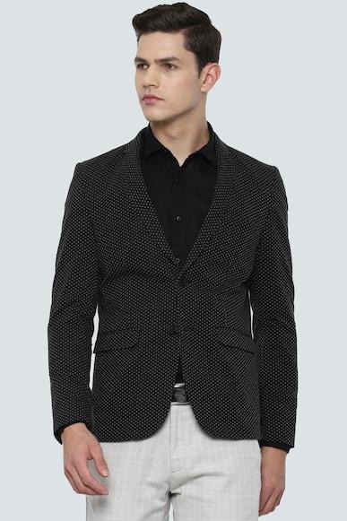 men black super slim fit print casual blazer