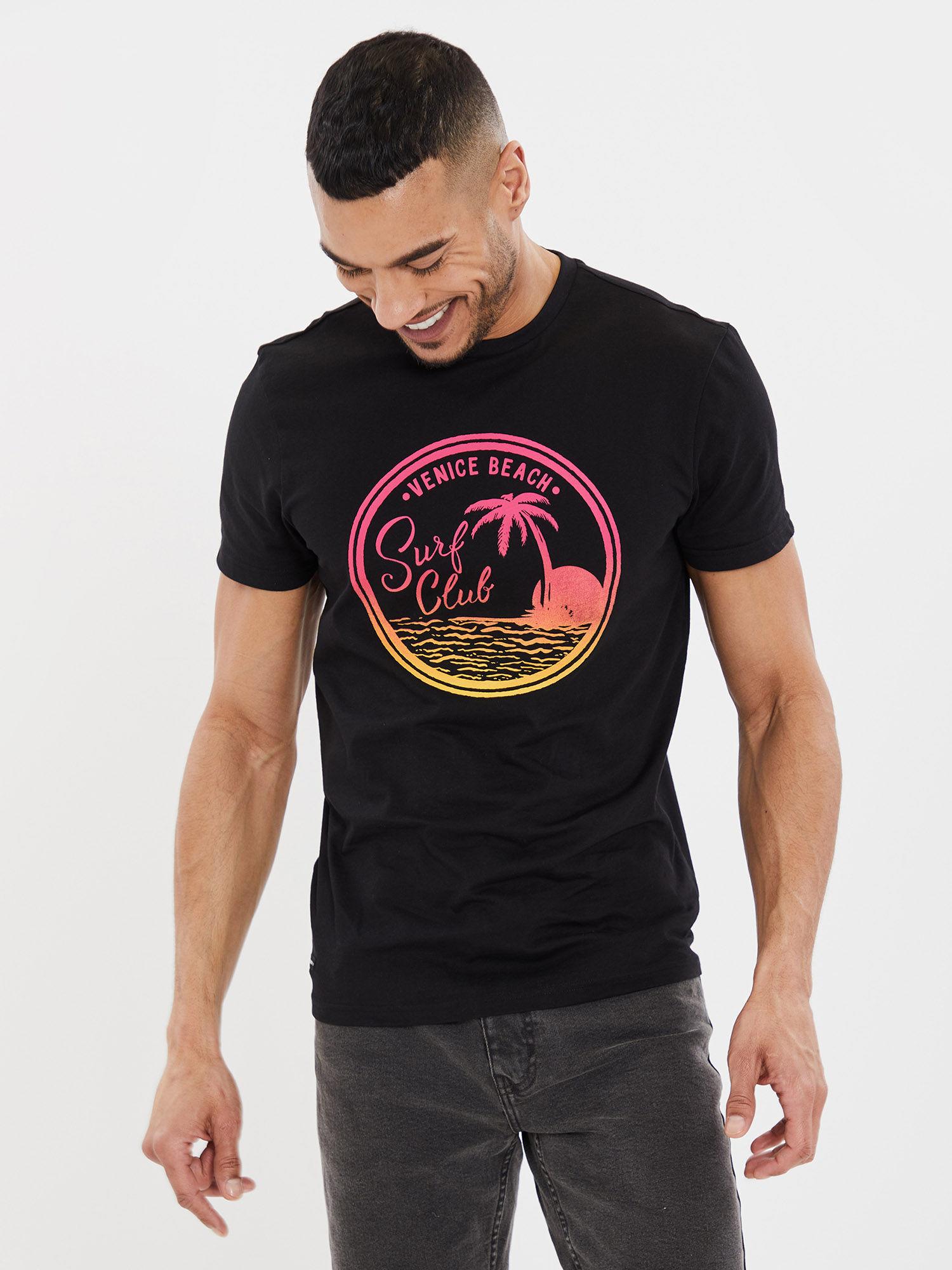men black surf club print t-shirt