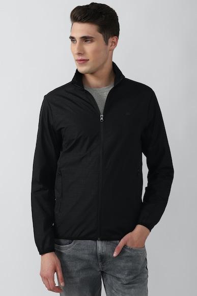 men black textured casual jacket