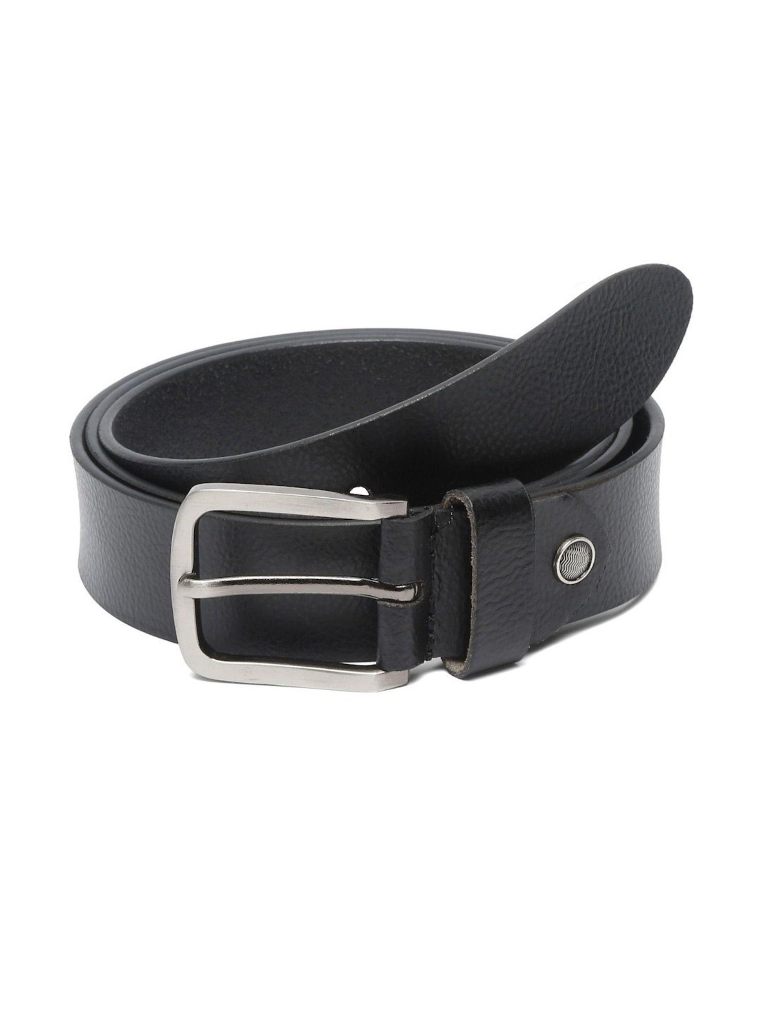 men black textured genuine leather belt