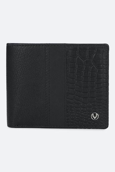 men black textured genuine leather wallet