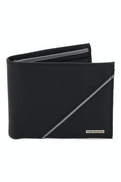 men black textured genuine leather wallet