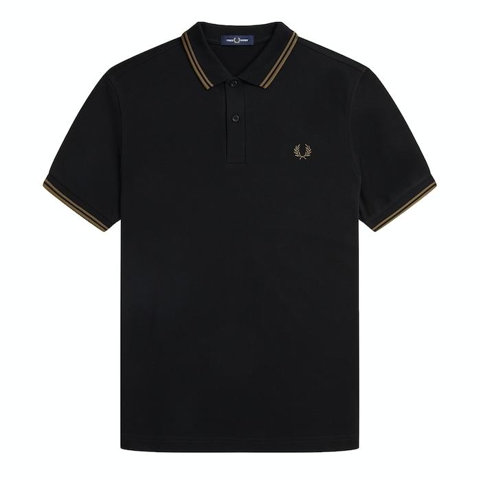 men black twin tipped solid polo