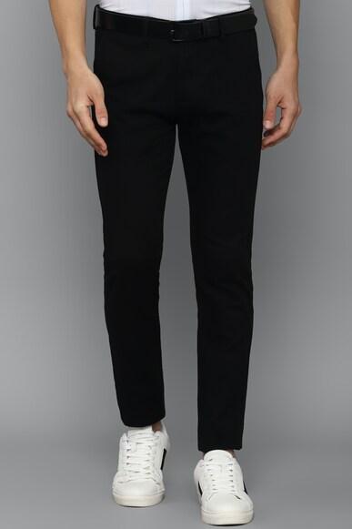 men black ultra slim fit solid casual trousers