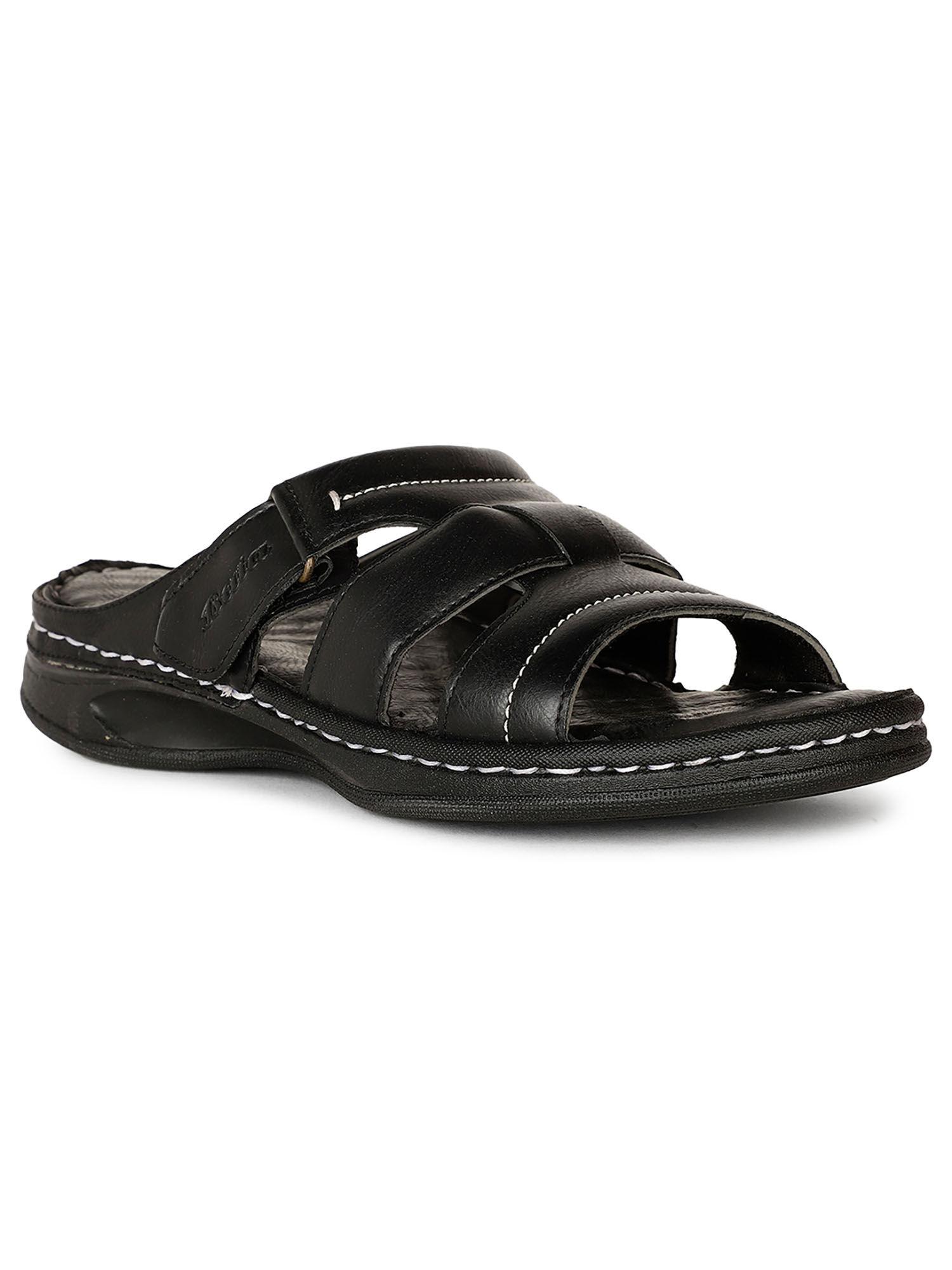 men black velcro flipflops