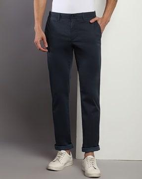 men bleecker straight fit flat-front chinos