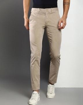 men bleecker straight fit flat-front chinos