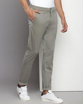 men bleecker straight fit flat-front chinos