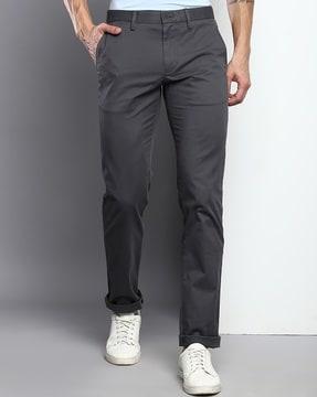 men bleecker straight fit flat-front chinos