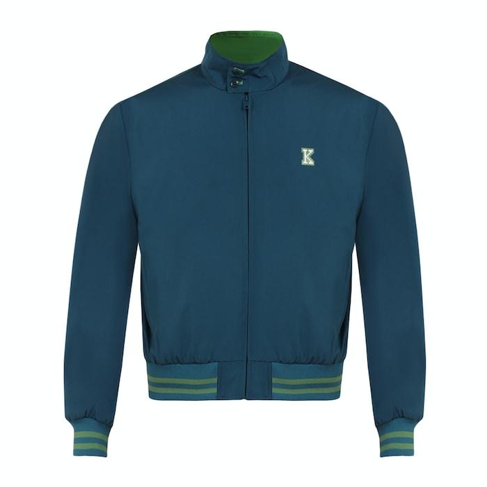 men blue 2 in 1 front-zipper jacket
