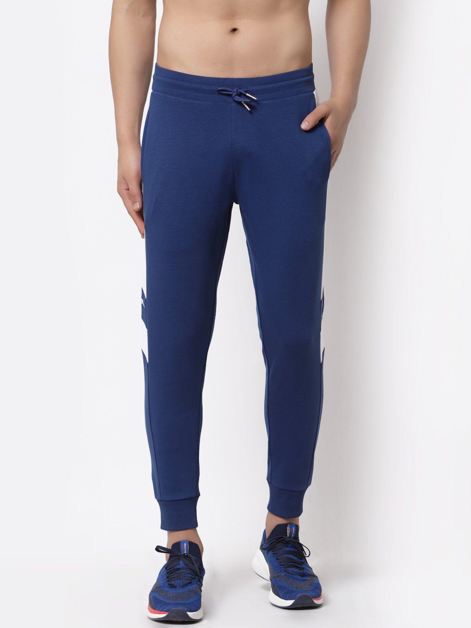 men blue activewear joggers